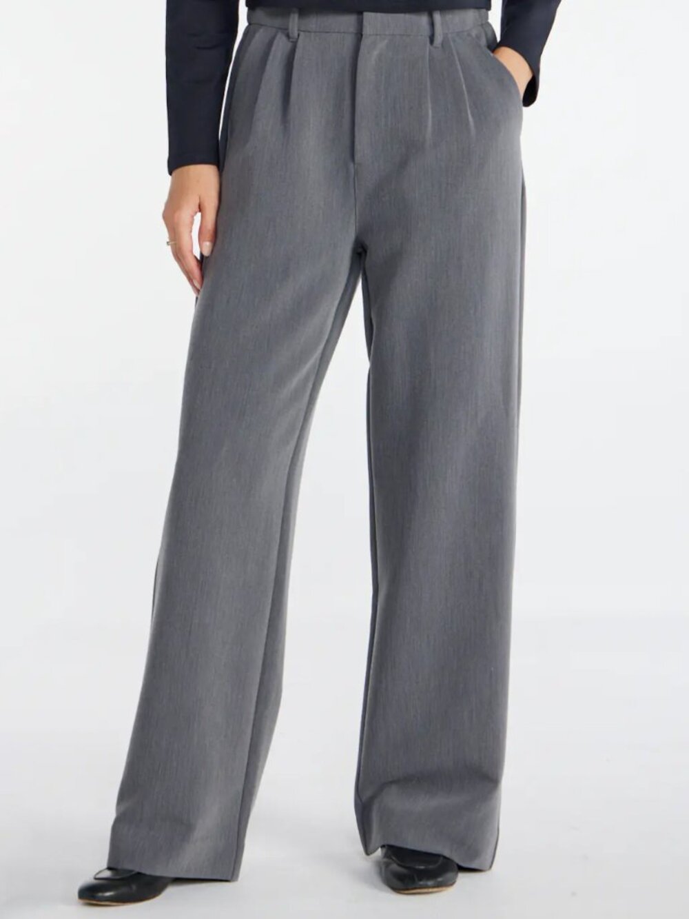 BYLT Midtown Wide Leg High Rise Tailored Pant Dark Academia Office Siren
